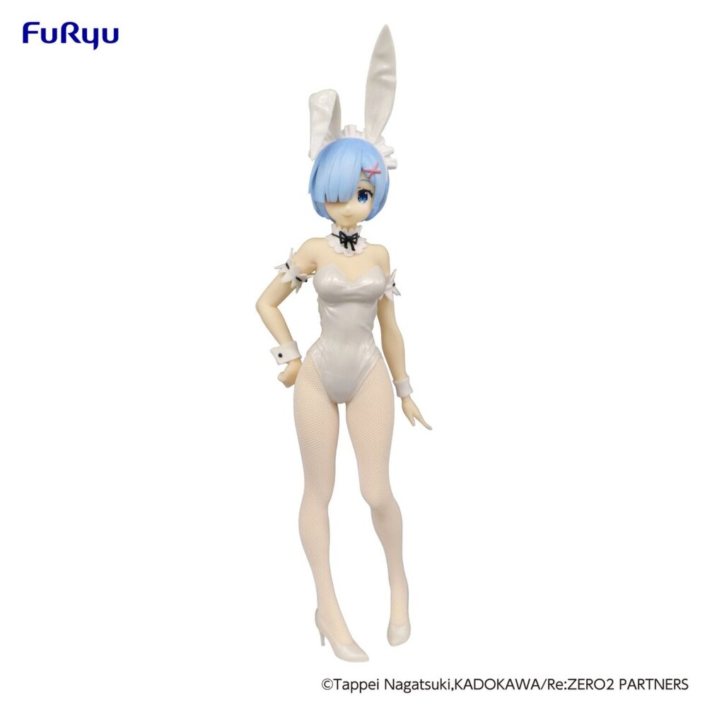 New Furyu ZERO BiCute Bunnies Rem White Peral Ver. Figure 30cm Japan TGoreba